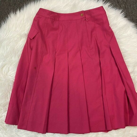 Perry Ellis Pink Pleated Skirt Size 6 Knee Length - Picture 3 of 9